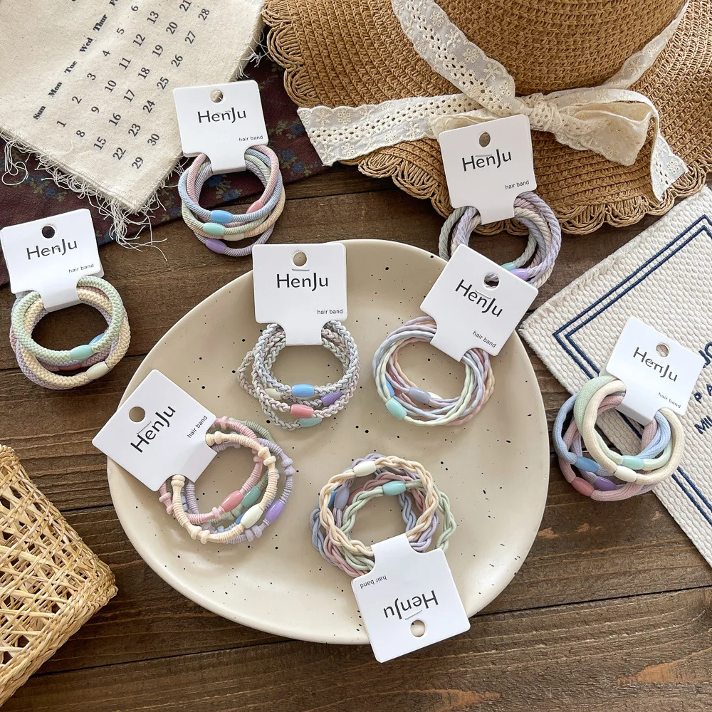 Diademas coloridas sin costuras para niñas, bandas de goma de alta elasticidad, lazos para el cabello para bebés y niños, cuerdas gruesas para el cabello para cuerdas para la cabeza simples y dulces - imagen 2