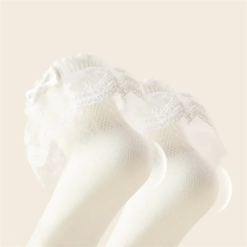 Calcetines de princesa Lolita dulce algodón para niñas con encaje - imagen 5