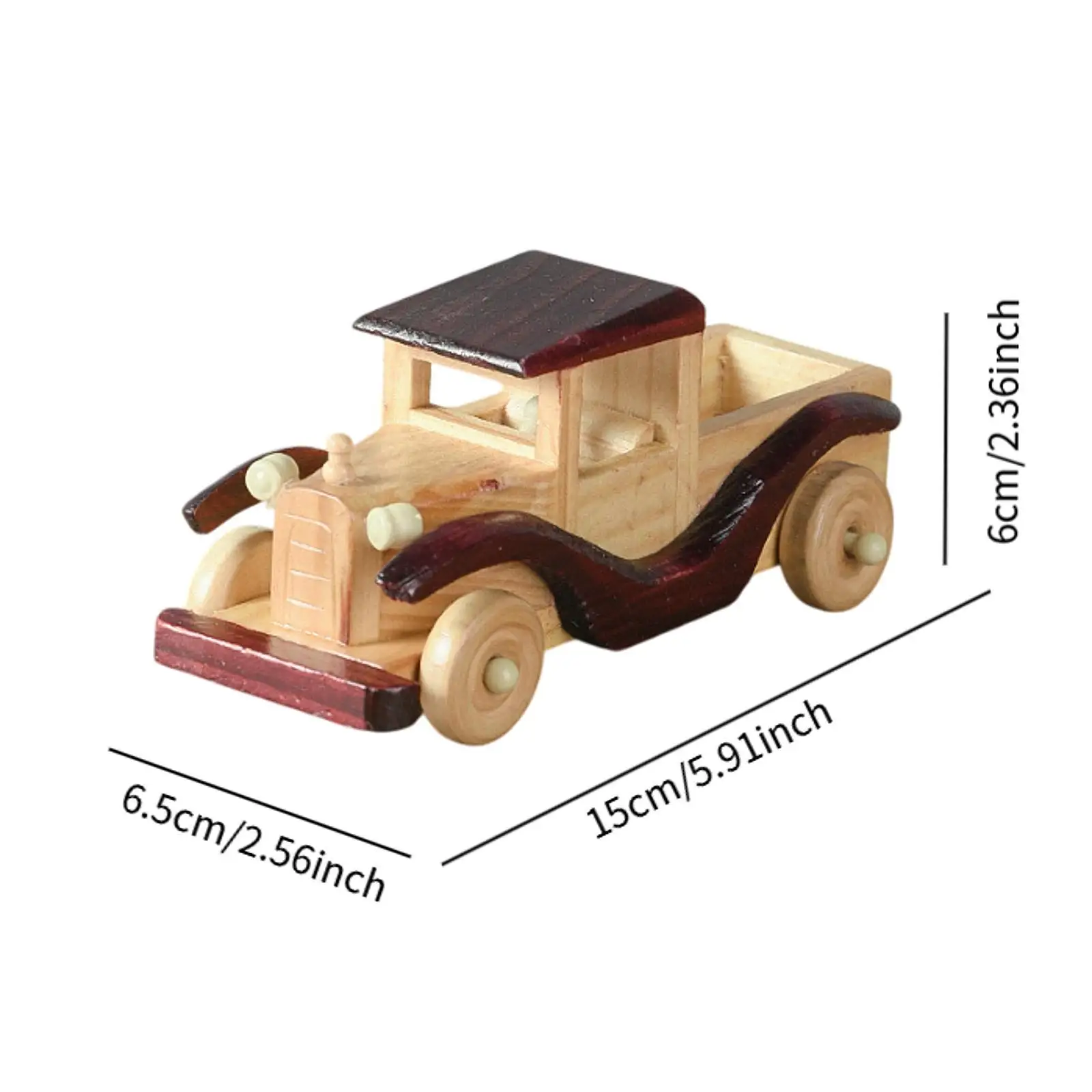 Collectible Vehicle Figurine Toy Gift Table Centerpiece Wooden Ornament Vintage