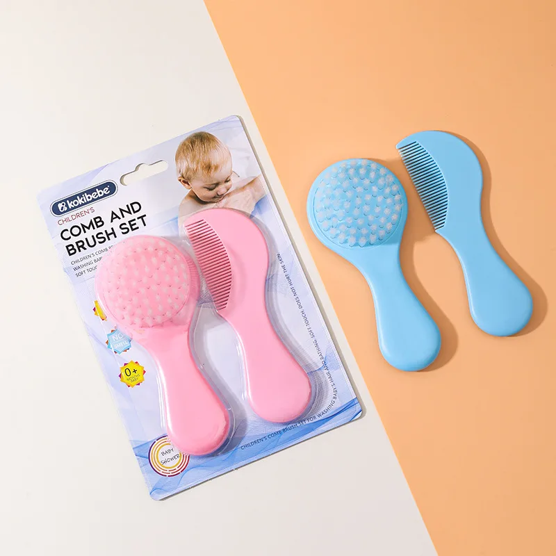 Juego de peine y cepillo de nailon para bebé: cepillo de baño suave + peine de pelo suave, agradable para la piel, sin daños en el cabello: ¡cuidado todo en uno! - imagen 2