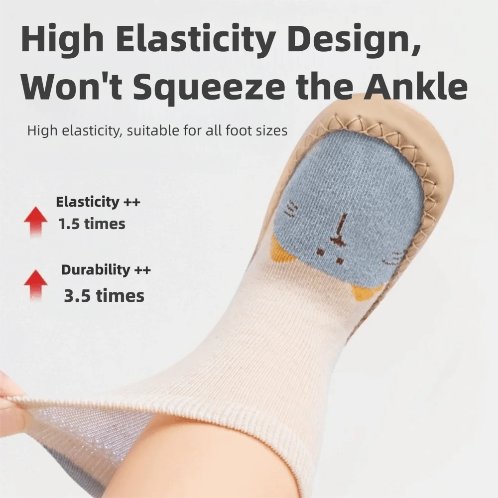 Un par de nuevos calcetines de bebé con diseño de dibujos animados, zapatillas de suela suave, zapatos de suela blanda antideslizantes, calcetines cómodos antideslizantes, ropa para niños pequeños - imagen 2