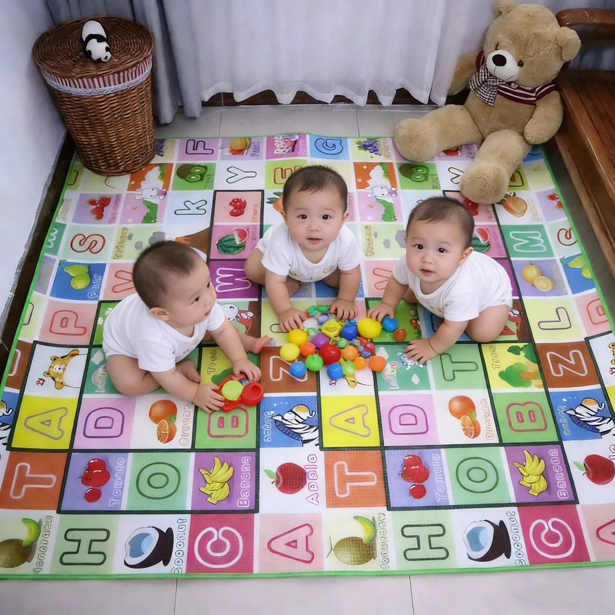 Alfombra de juego gruesa antideslizante para gatear y jugar - imagen 3