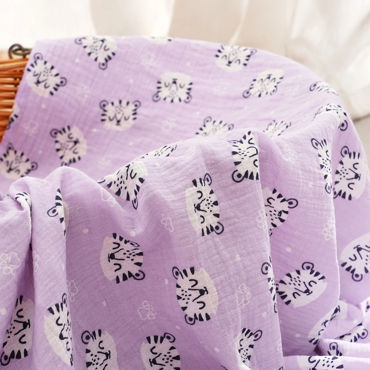 100% de crepé de algodón para bebé, mantas envolventes de muselina, colcha de abrazo, Toalla de baño suave, manta para cochecito, funda para siesta infantil - imagen 2