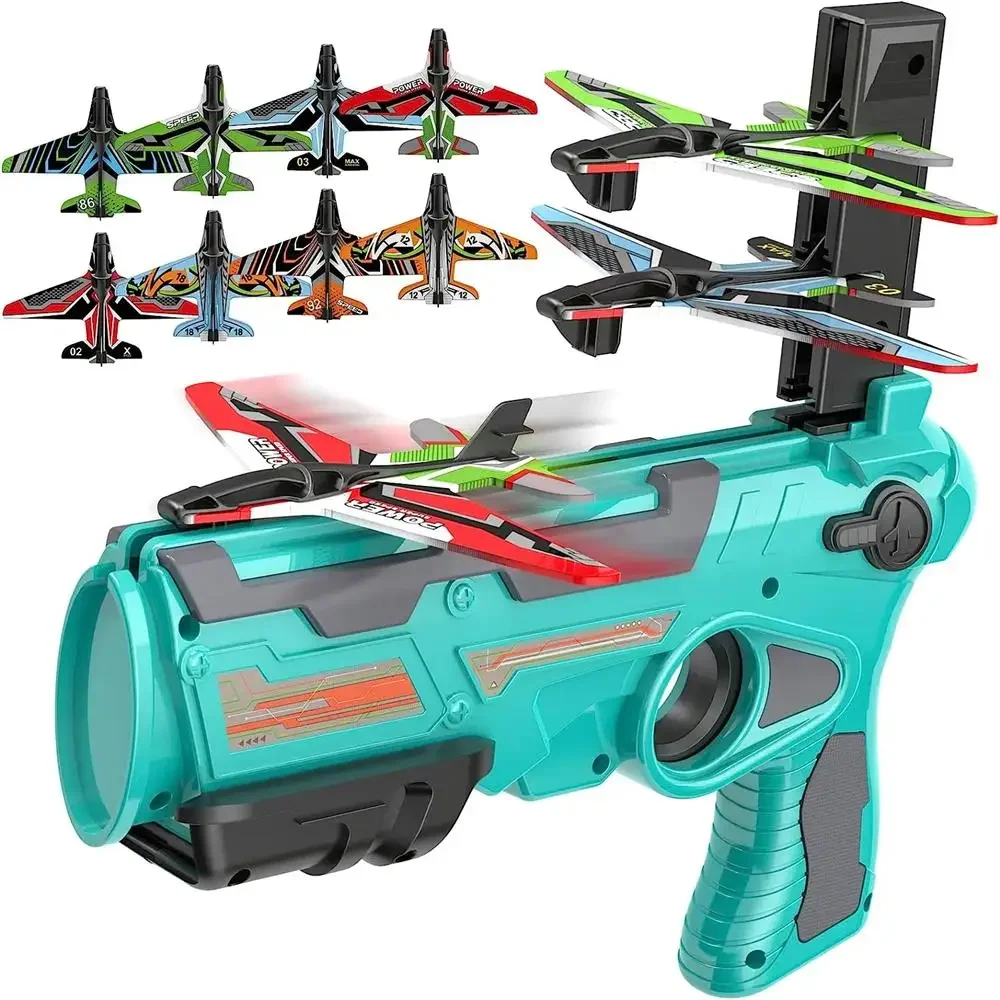 Lanzador de avión de aire para niños, catapulta de burbujas, juguete de avión de plástico, juego de disparos, juguete deportivo al aire libre, pistola de catapulta de avión - imagen 2
