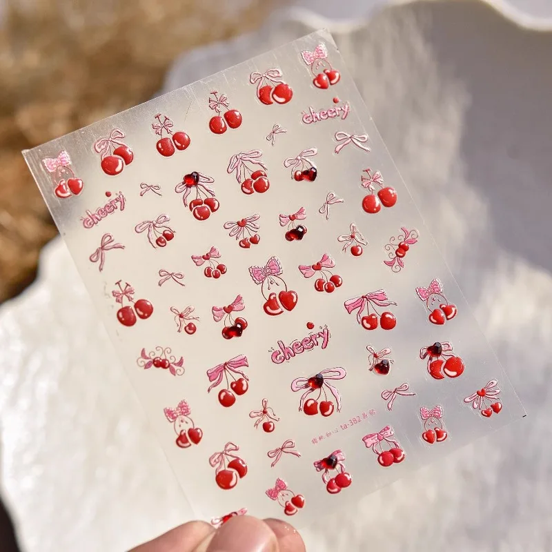 Pegatinas decorativas DIY de frutas con lazo conejo, estilo INS - imagen 3