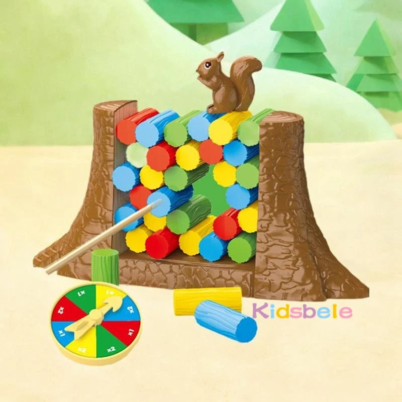Juego infantil torre de equilibrio con bloques apilables para niños