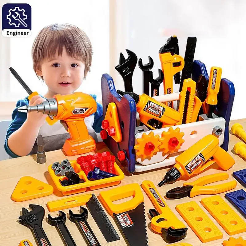 Caja de herramientas para niños con silla construcción 2 en 1 - imagen 3
