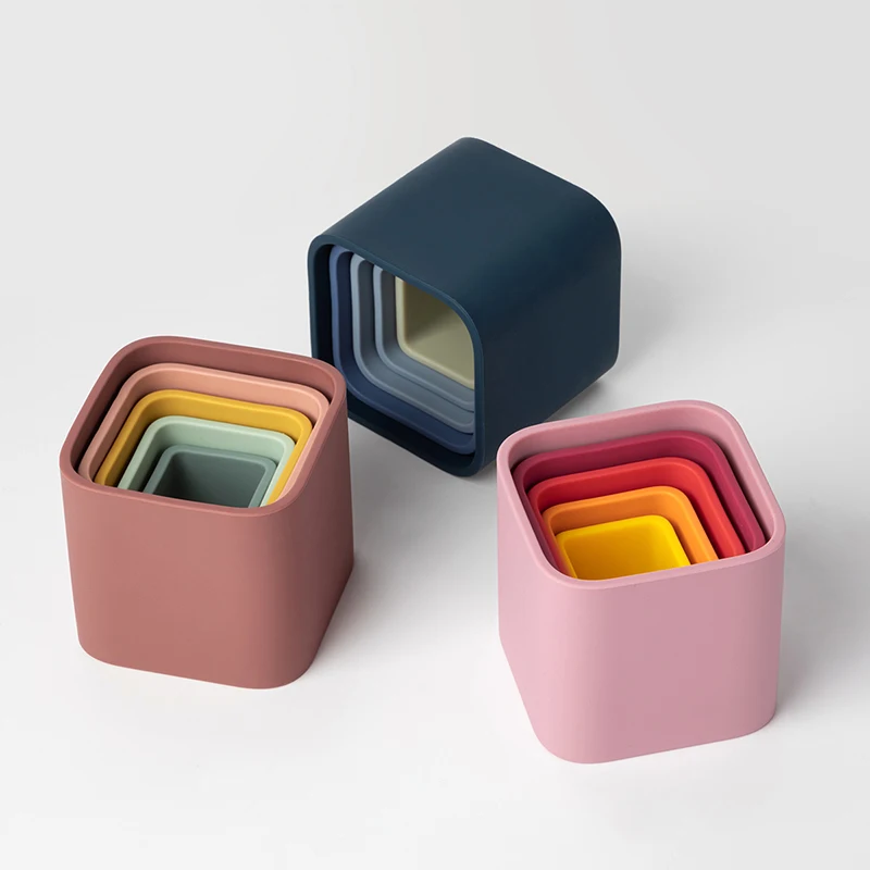 Bloques apilables de silicona para bebé – Juguete educativo de baño - imagen 4