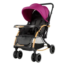 EG217 Cochecito mecedora ligero para bebés, plegable con 4 ruedas