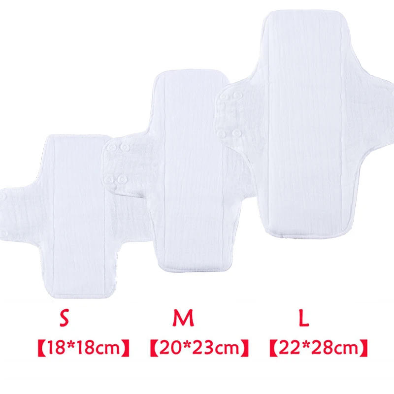 Nueva compresa sanitaria suave y transpirable, gasa de hilo de algodón de doble cara, toalla de higiene de maternidad lavable para períodos y pieles sensibles - imagen 4