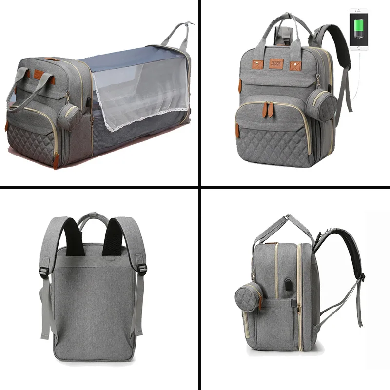 Mochila Convertible a cama de bebé portátil, bolsa de pañales Premium para mamás, Moisés de viaje 2 en 1, bolsa Stoller informal de gran capacidad - imagen 3