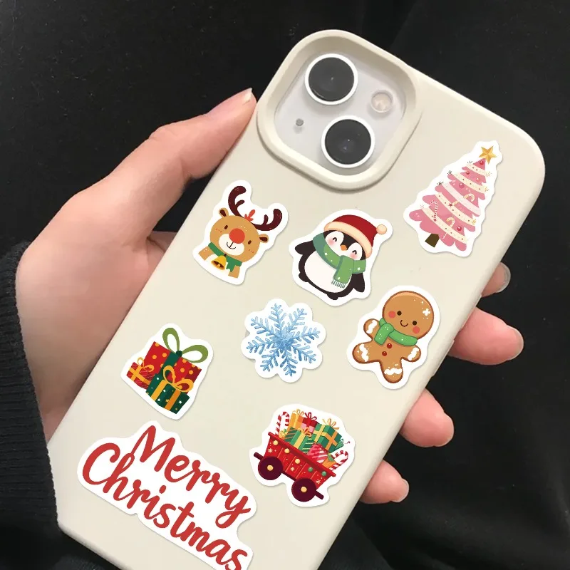 8 Uds. Pegatinas creativas de la serie que cambian la cara navideña, materiales de cuenta, pegatinas para cuaderno de skate, pegatina impermeable - imagen 3