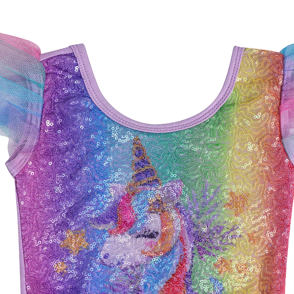 Tutú de ballet con mangas volantes y brillo para niñas - imagen 4