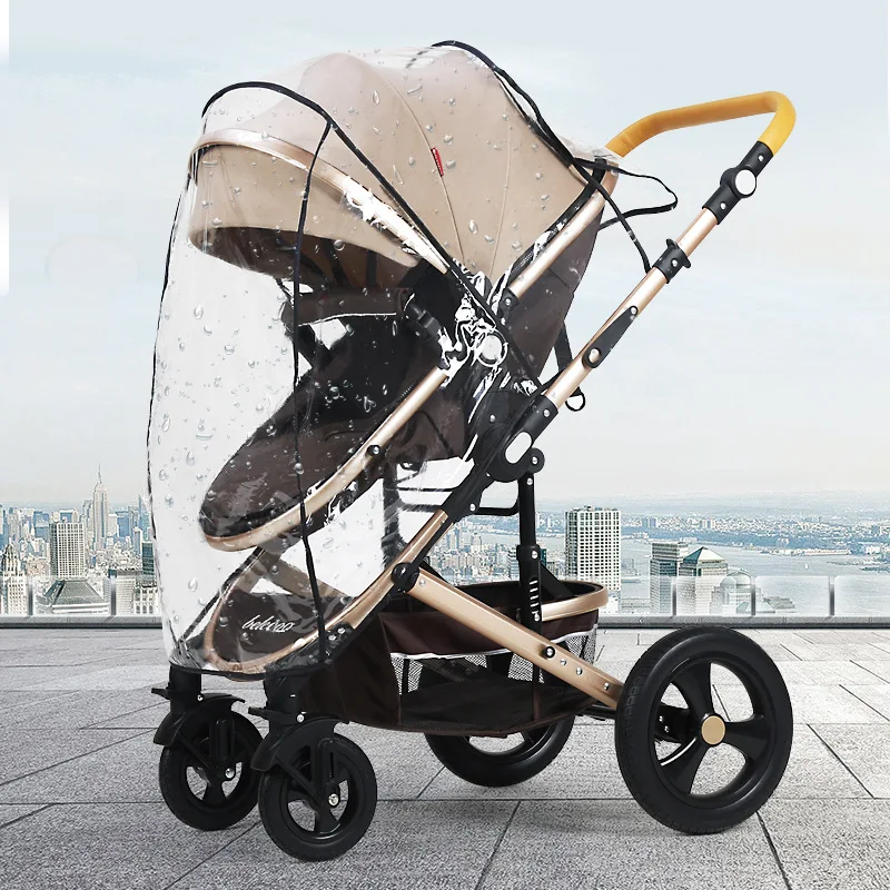 Cochecito cubierta de lluvia cochecito parabrisas universal para niños bebé bb dosel impermeable impermeable material EVA - imagen 2