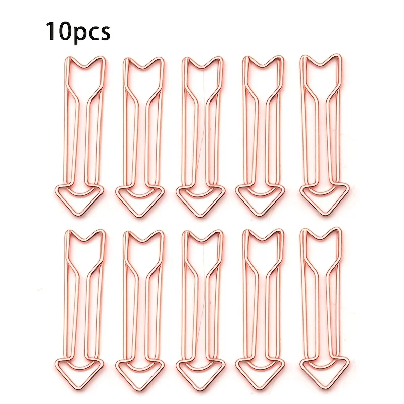 10pcs Arrow-Shaped Metal Paper Clips - for Office, Memo, and File Binding, Durable Metal Construction, Paper Clips for Desk - imagen 5