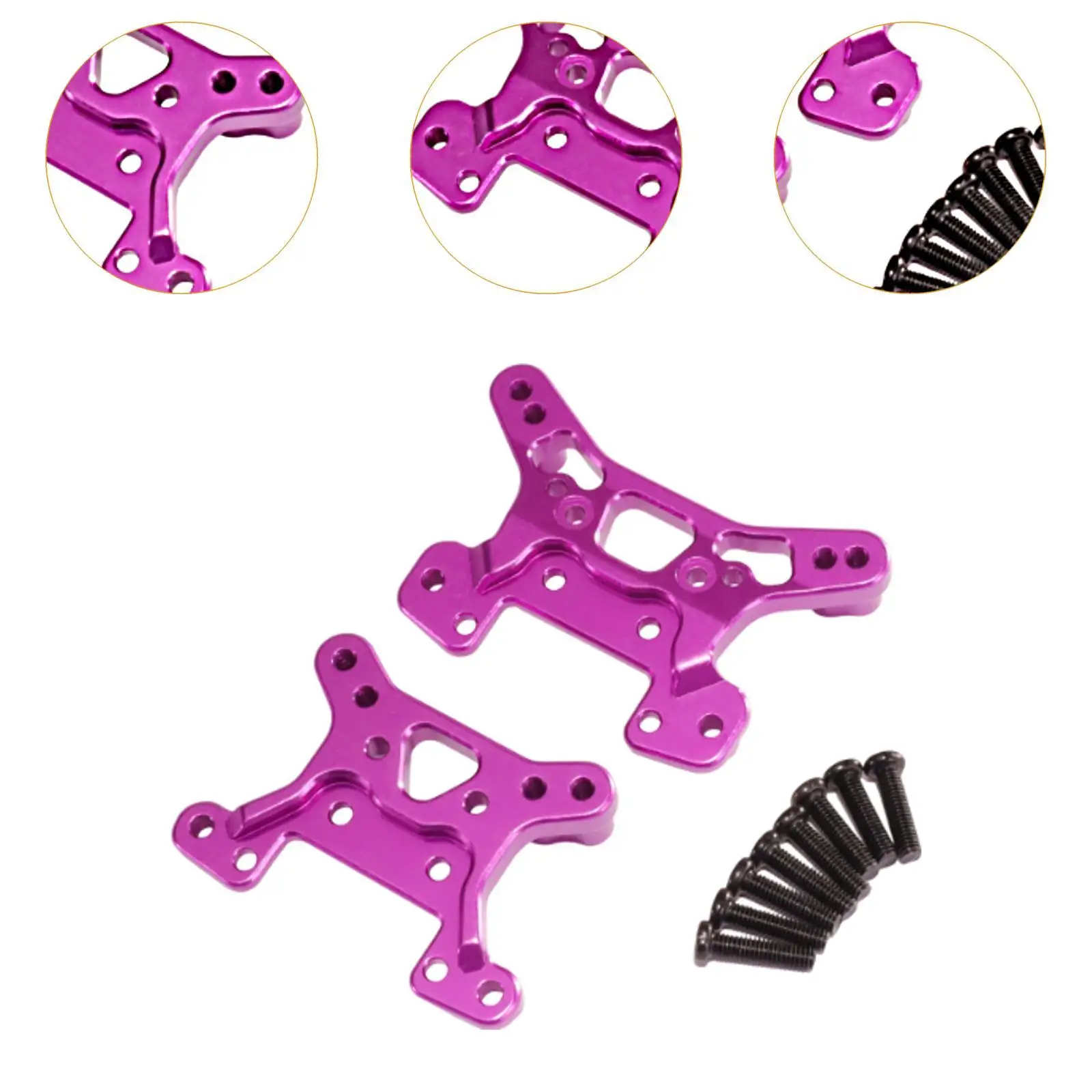 Torres de choque delanteras y traseras de aleación de aluminio, soportes de choque de coche RC fáciles de instalar para - imagen 5