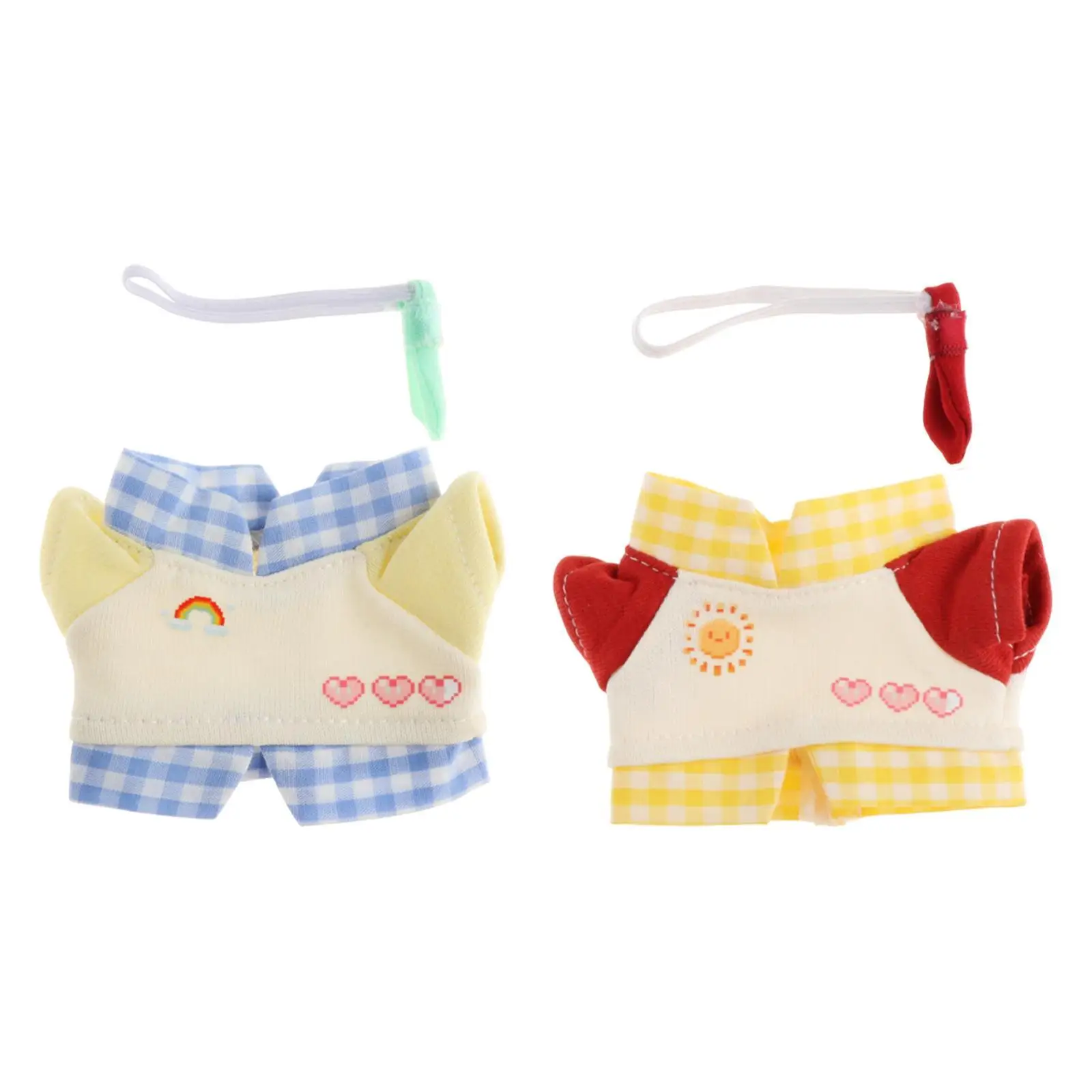 Plush Doll Pullover Top DIY Clothing for Kids Birthday Gift Fashion Photo Props Costumes Make Your Own Dolls with Tie for 17cm