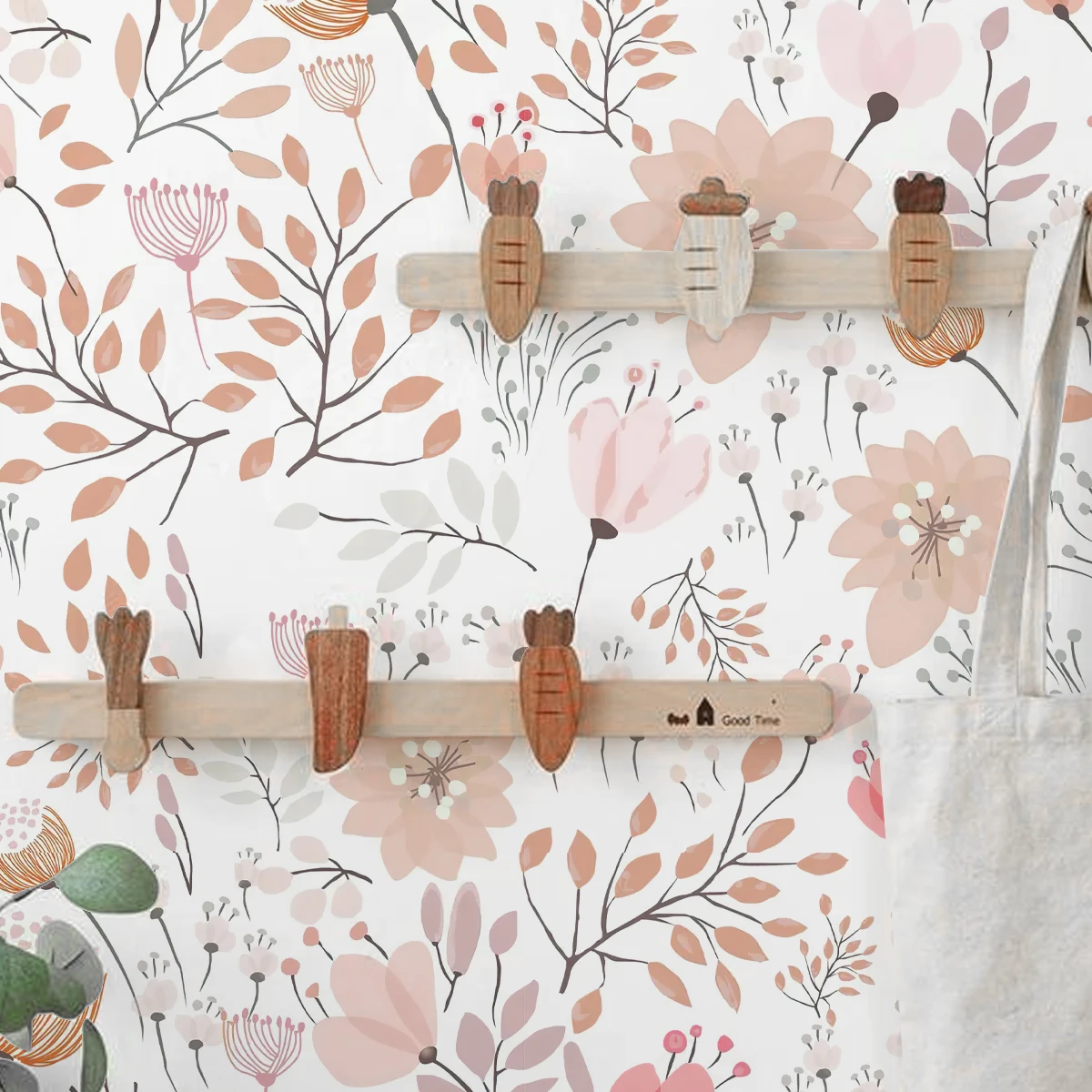 Papel tapiz bohemio floral autoadhesivo para habitación infantil