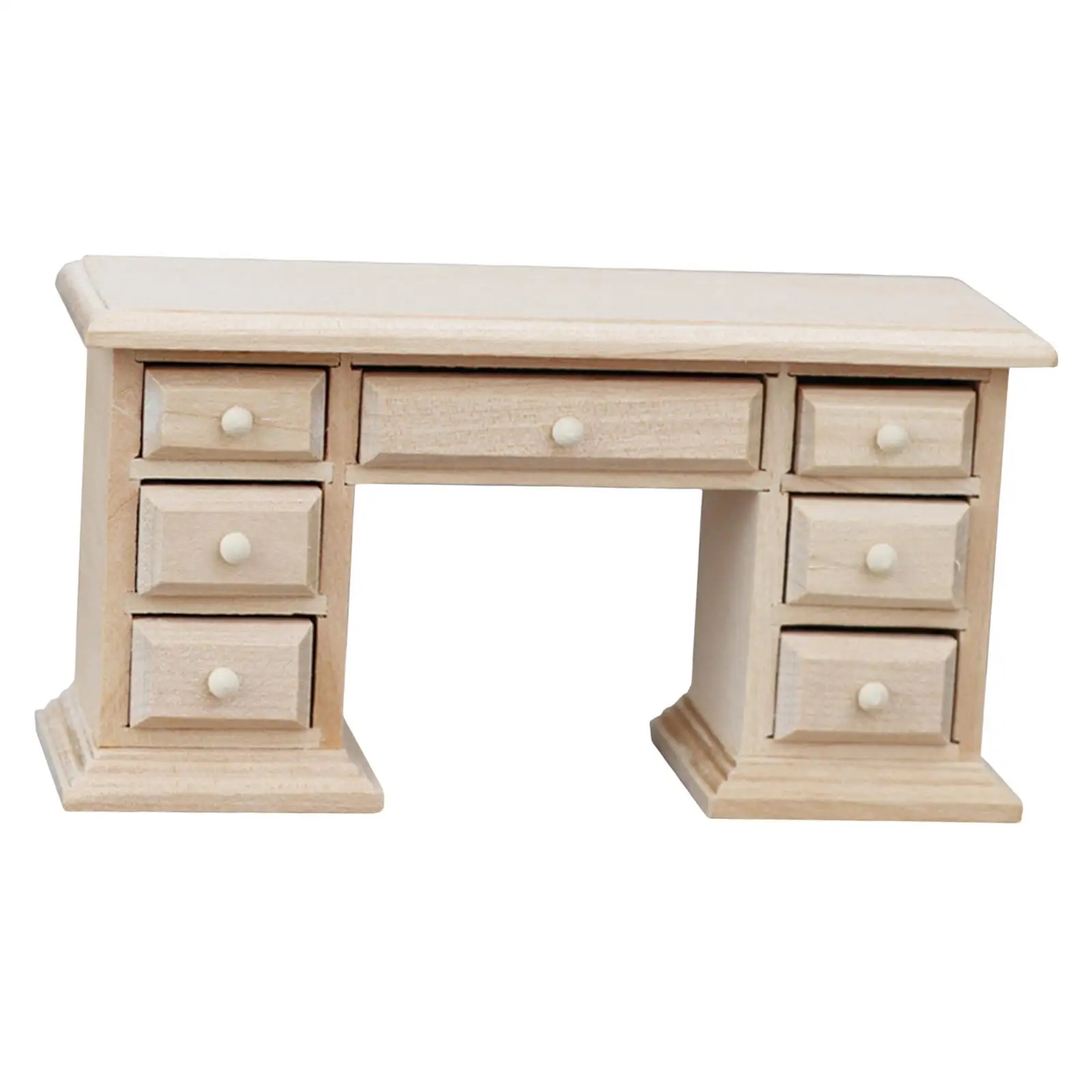 1:12 Scale Dollhouse Wood Writing Desk Model for Life Scene Layout Handcraft