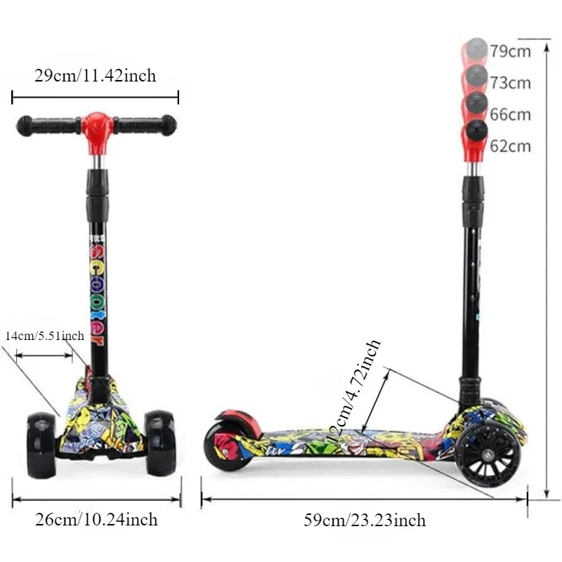 Patinete infantil 3 ruedas con luces – 2 en 1 sentado y de pie - imagen 4
