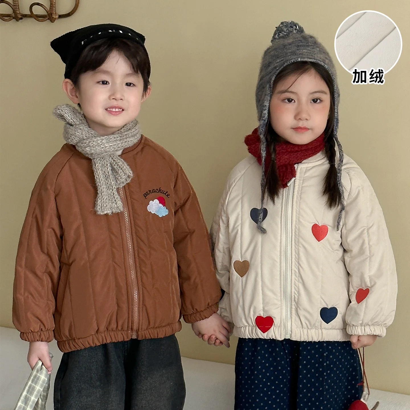 Ropa para niños de 2 a 8 años, Parkas con forro de piel para niñas, chaqueta polar cálida de estilo de dibujos animados para niños, abrigo de béisbol para niños - imagen 3