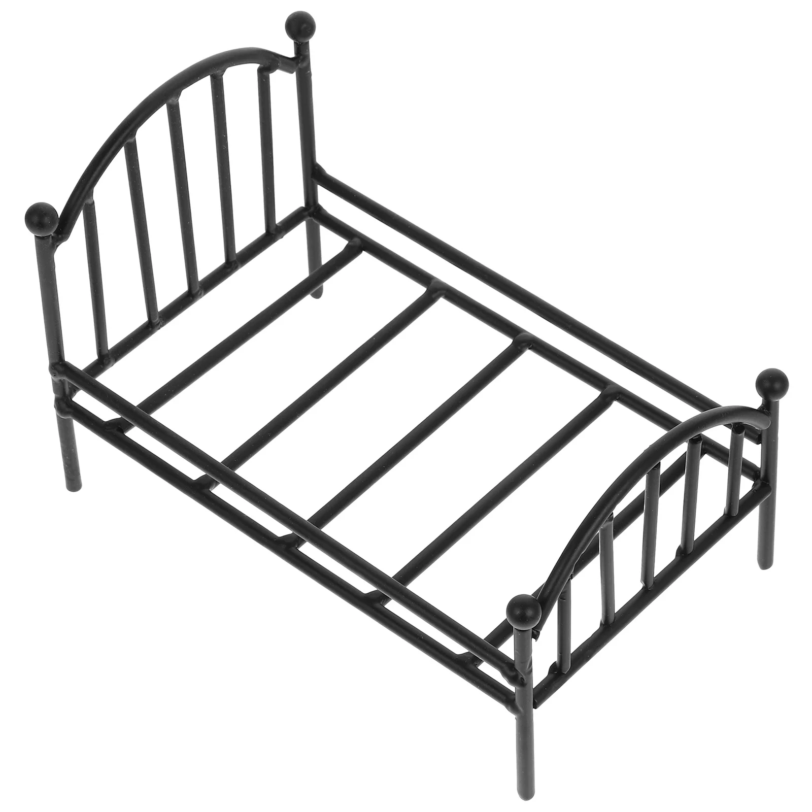 Marco de cama de Metal en miniatura, excelente tamaño para casa pequeña, escena de dormitorio, cama de hierro, estante para maceta, accesorio, Mini accesorios para casa - imagen 2