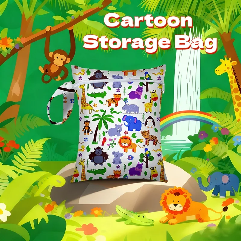 Bolsa húmeda impermeable con impresión Digital de 16*20CM, bolsa de almacenamiento Menstrual reutilizable con bolsillo para maquillaje de lápiz labial, cierre de cremallera