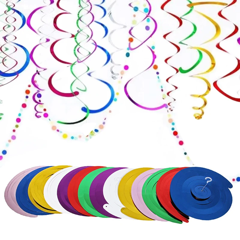 Paquete de 3/5 decoraciones de remolino colgantes, suministros para fiestas DIY para festivales del hogar, perfectos para bodas, cumpleaños, celebraciones, coloridos TMZ