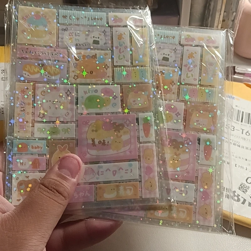 Pegatinas brillantes impermeables estilo INS para álbum y diario - imagen 2