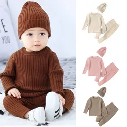 Conjunto térmico de punto para bebé: jersey, pantalón y gorro