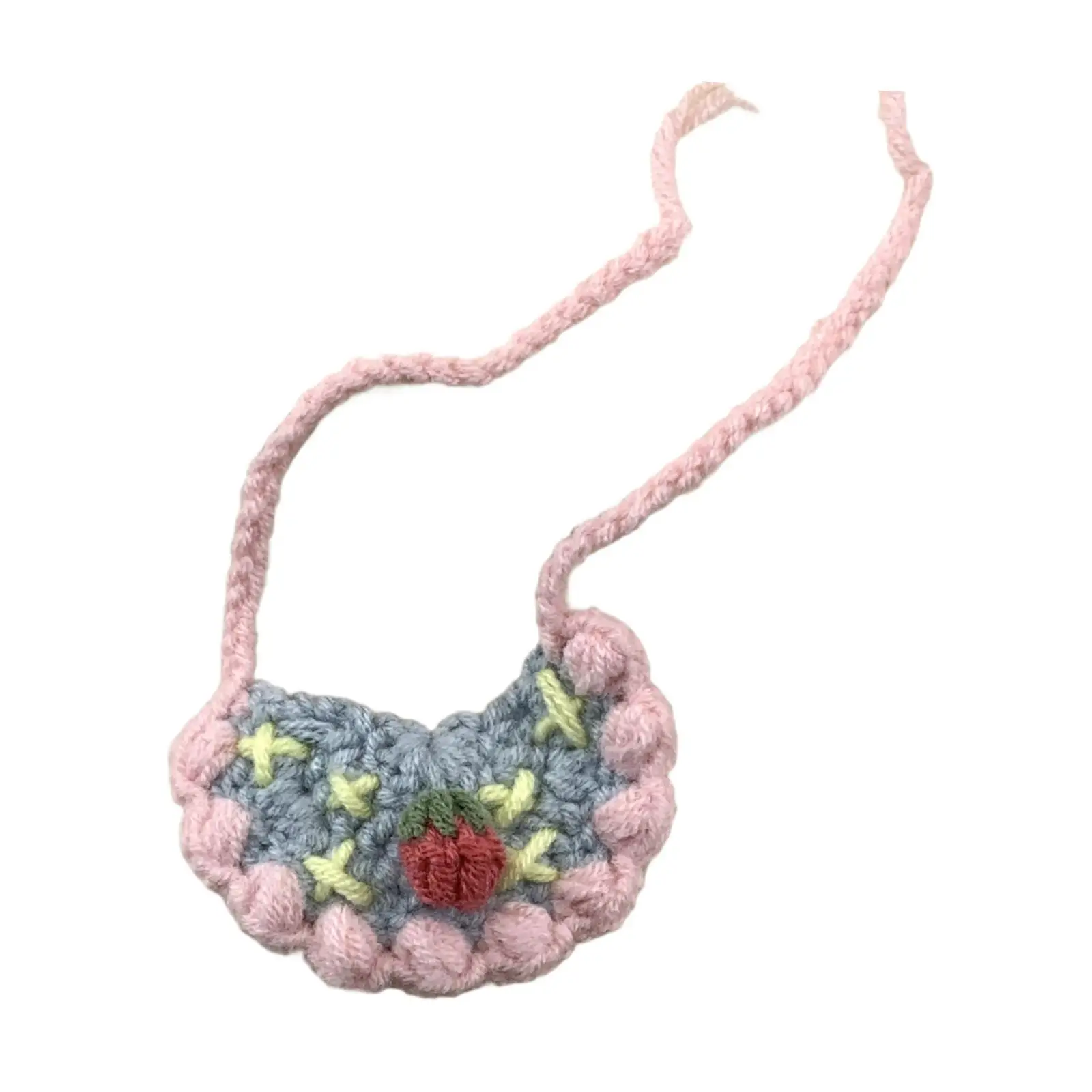 Babero tejido de hilo de lana, accesorios de ropa hechos a mano para animales de peluche - imagen 3