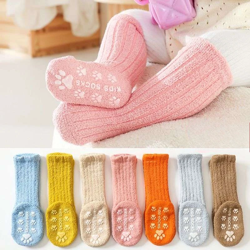 Calcetines antideslizantes hasta pantorrilla para bebé otoño invierno