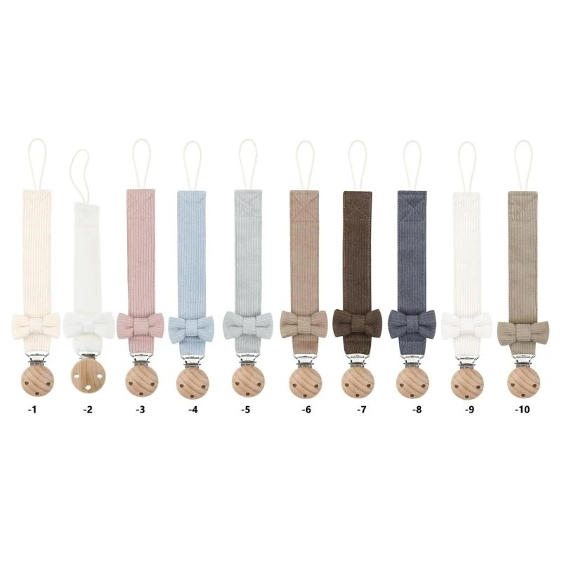M76C Cadena chupete segura y práctica con soporte para chupete con lazo, regalo para bebés