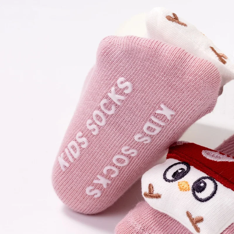 Calcetines antideslizantes para bebés y niños, muñecos de dibujos animados para las cuatro estaciones, calcetines de algodón peinado para recién nacidos, calcetines de suelo para interiores y hogares - imagen 4