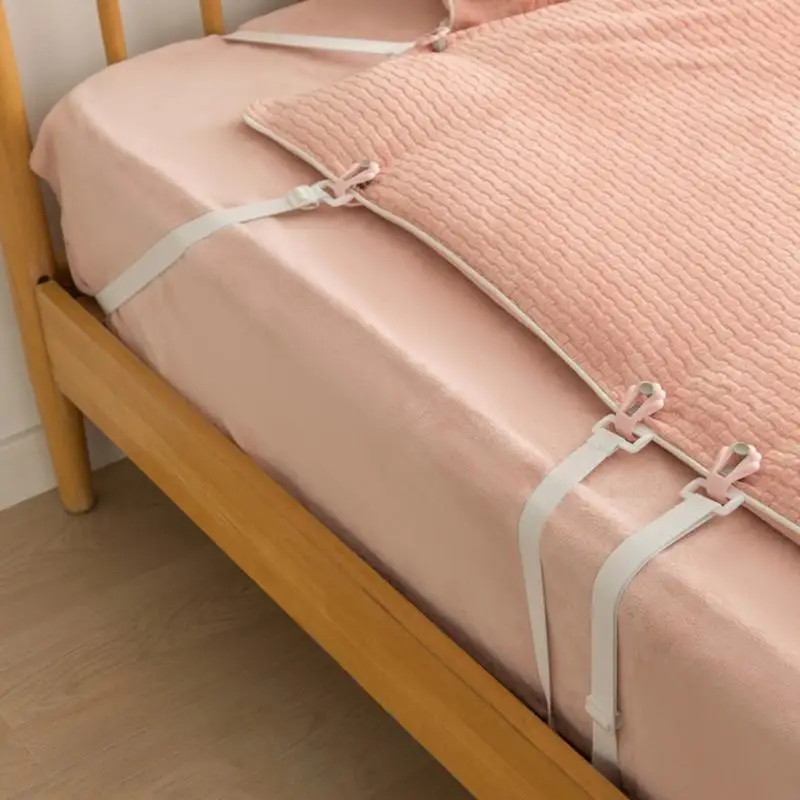 Soportes para sábanas de longitud ajustable, correas con diseño antipatadas, Clips de fijación segura con placa de presión, 2 uds. - imagen 2