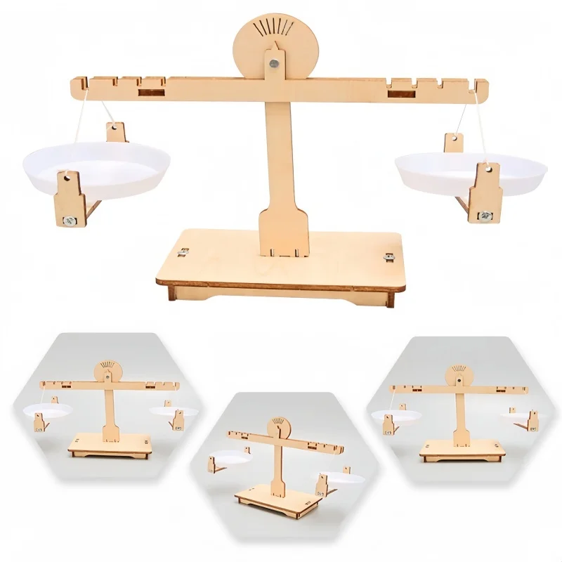 Palanca de equilibrio DIY, báscula de pesaje de madera, báscula de enseñanza de ciencias y matemáticas, juguete de equilibrio educativo temprano para estudiantes y niños, regalo