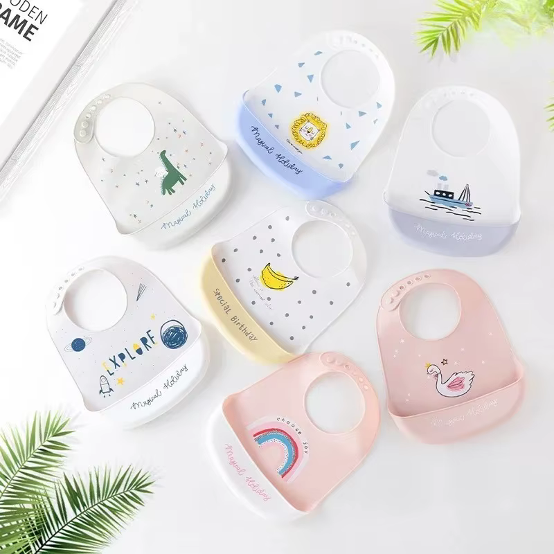 Babero de silicona impermeable para bebé – Estampado infantil - imagen 5