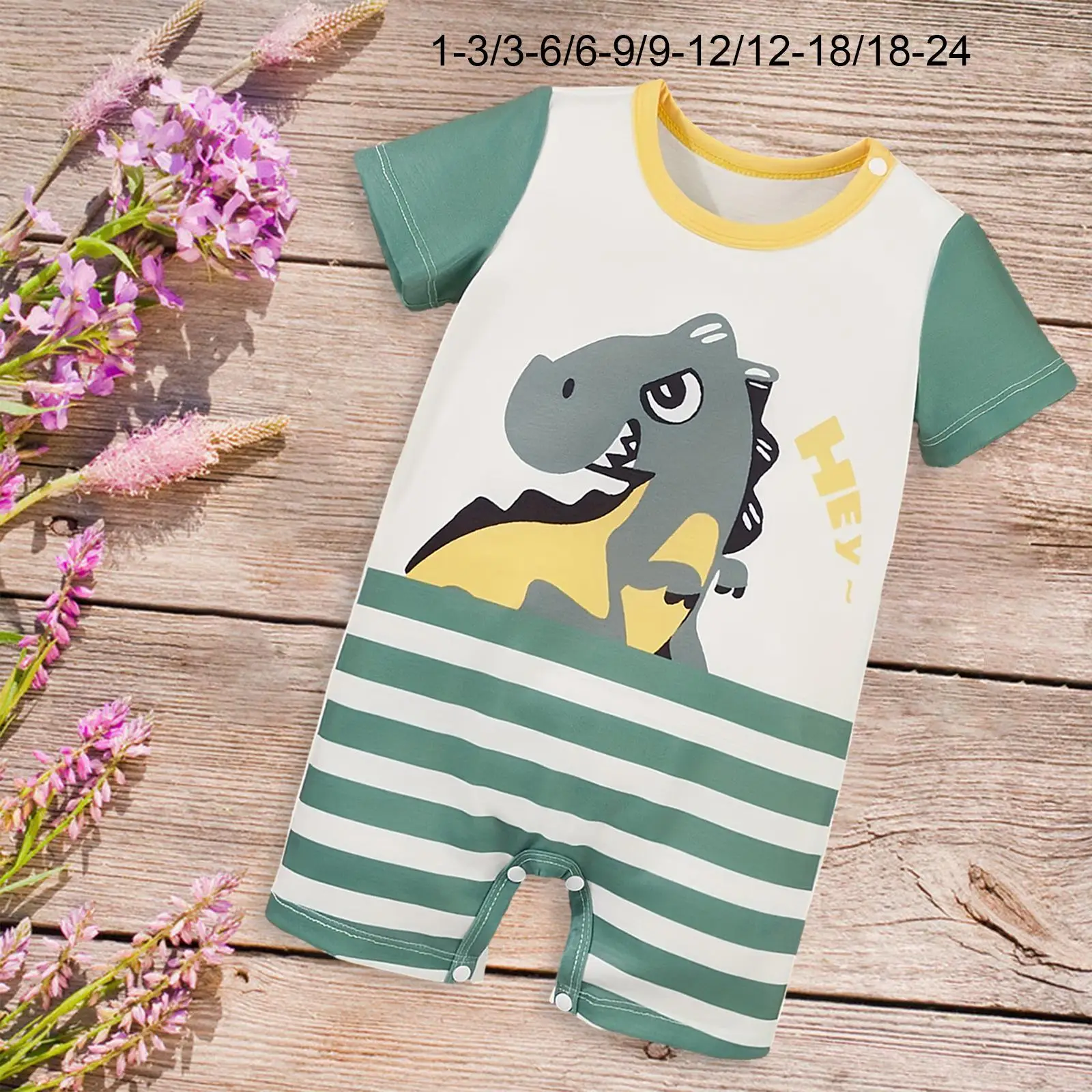 Infants Summer Button Jumpsuit Clothes Newborn Cartoon Pyjama Playsuit for Homewear Wedding Party Holiday Outdoor Birthday Party