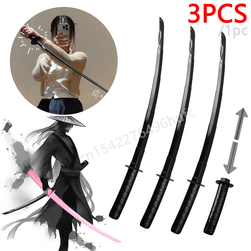 3/1 Uds. Cuchillo de gravedad 3D Katana estirable Cos descompresión creativo retráctil juguetes impresos 3D espada de gravedad regalos para un amigo