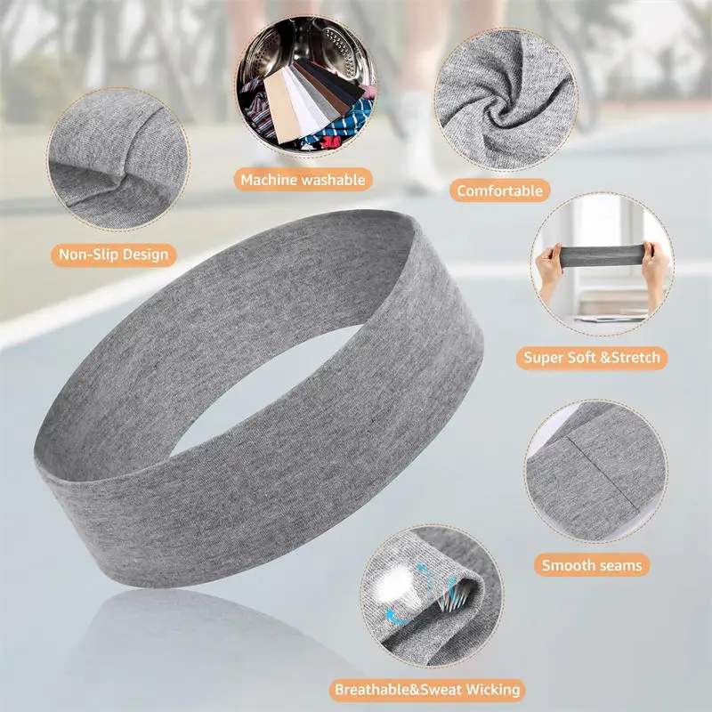 Diadema infantil elástica de borde ancho absorbente para yoga - imagen 3