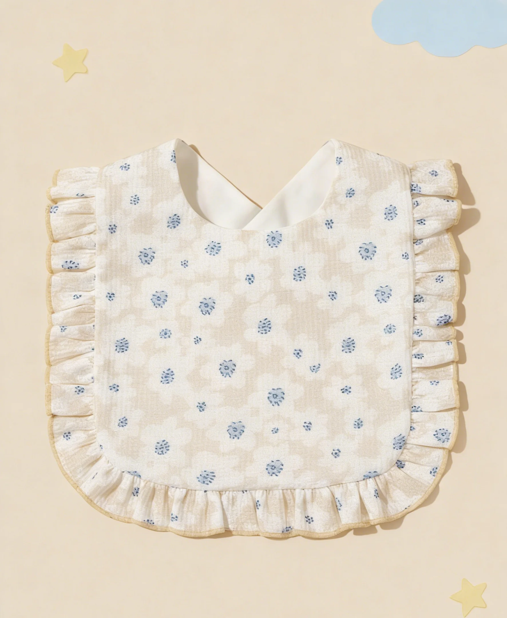 Conjunto diadema y babero bandana para bebé niña con lazo rosa