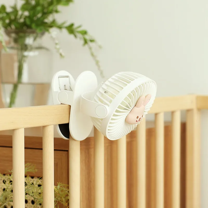 Ventilador portátil recargable para cochecito – Oso y conejito - imagen 4