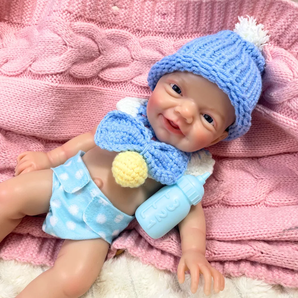 Mini muñeca Reborn Charlie de 13 pulgadas para niño o niña, muñeca Reborn de silicona completa, cuerpo lavable, muñeca de silicona, regalo de cumpleaños y Navidad - imagen 3