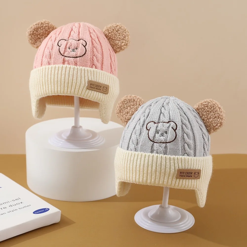 Gorro de bebé con orejeras de oso – Polar cálido para invierno - imagen 4