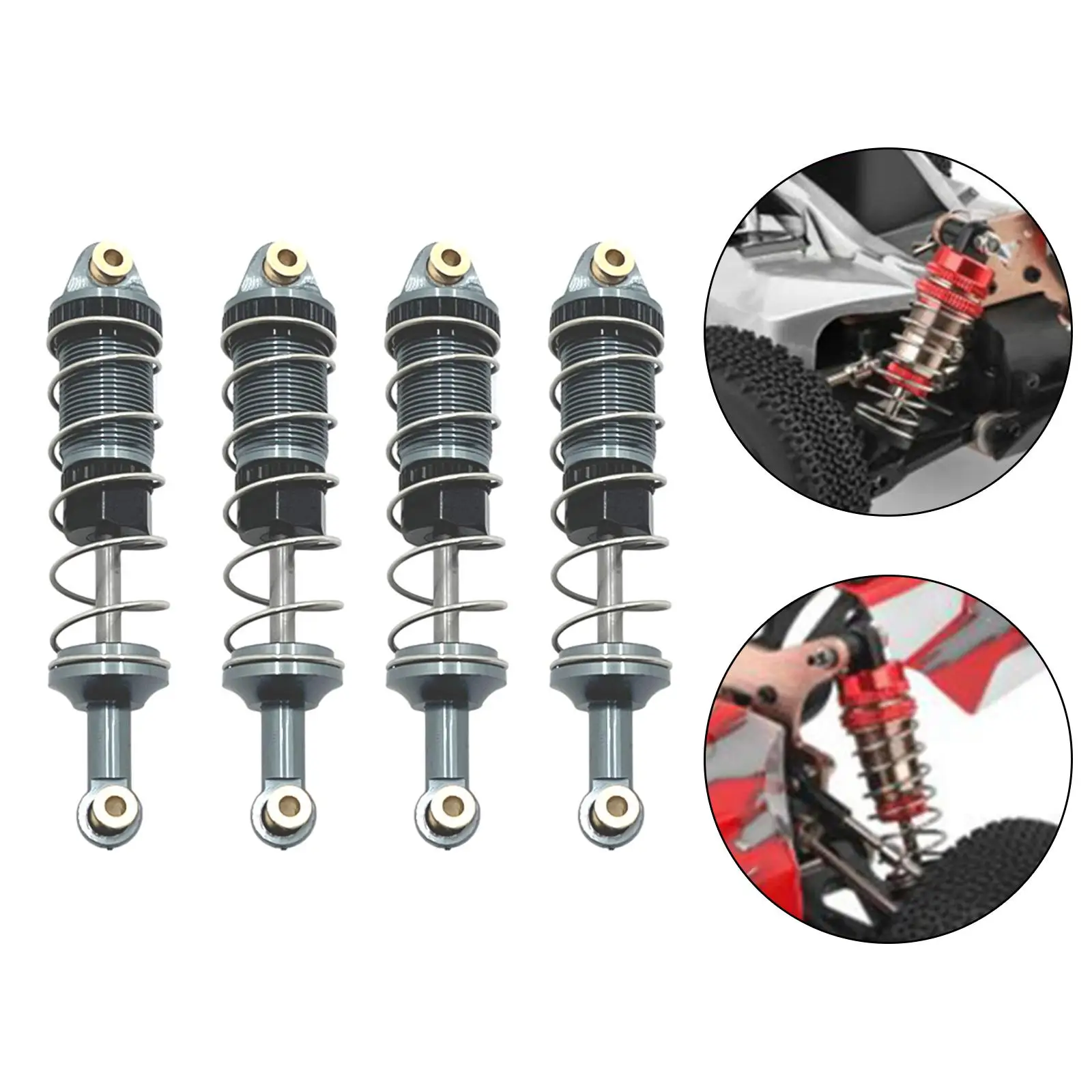 4 Pieces Metal Shock Absorber DIY Modification Durable Spare Parts Upgrade for MN86 1/12 Scale Car Hobby Model Replacement