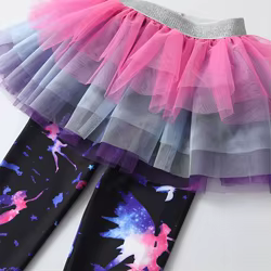 DXTON Pantalones con falda tutú para niña – Estilo unicornio
