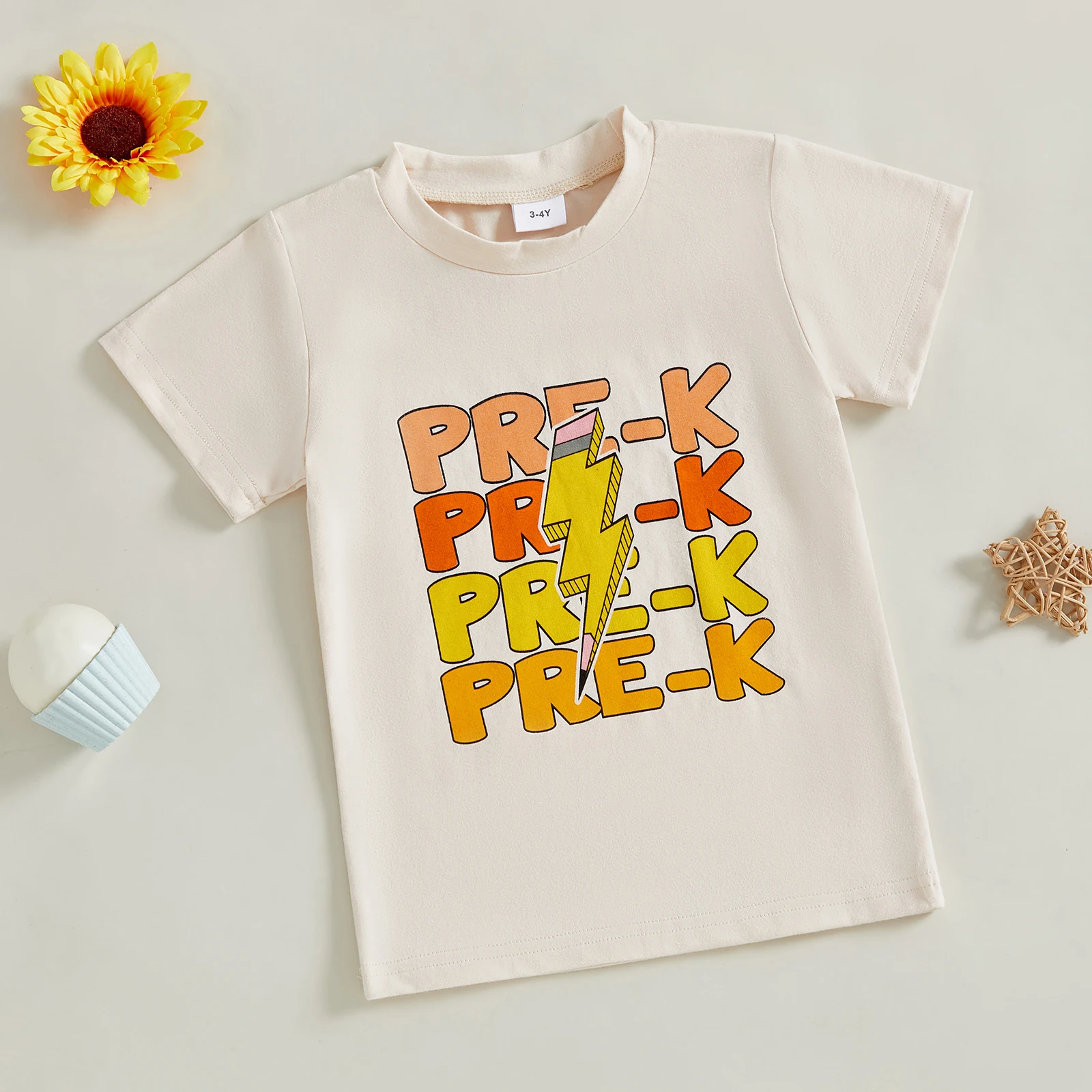 VISgogo Camiseta de regreso a la escuela para niños, camisetas de verano con estampado de letras y cuello redondo de manga corta para uso diario informal - imagen 3