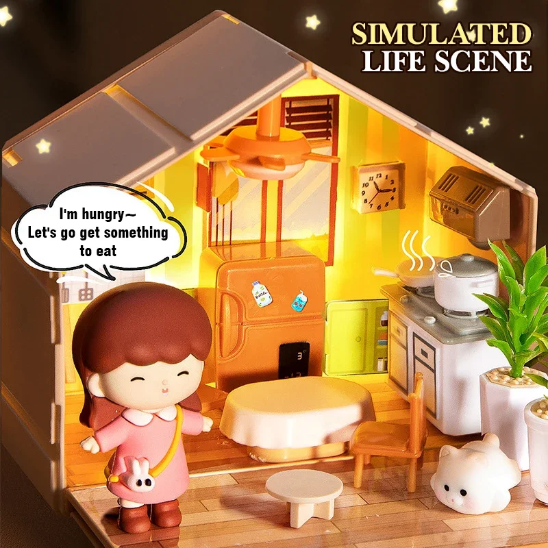 Casa de muñecas artesanal en miniatura para juego simbólico - imagen 5