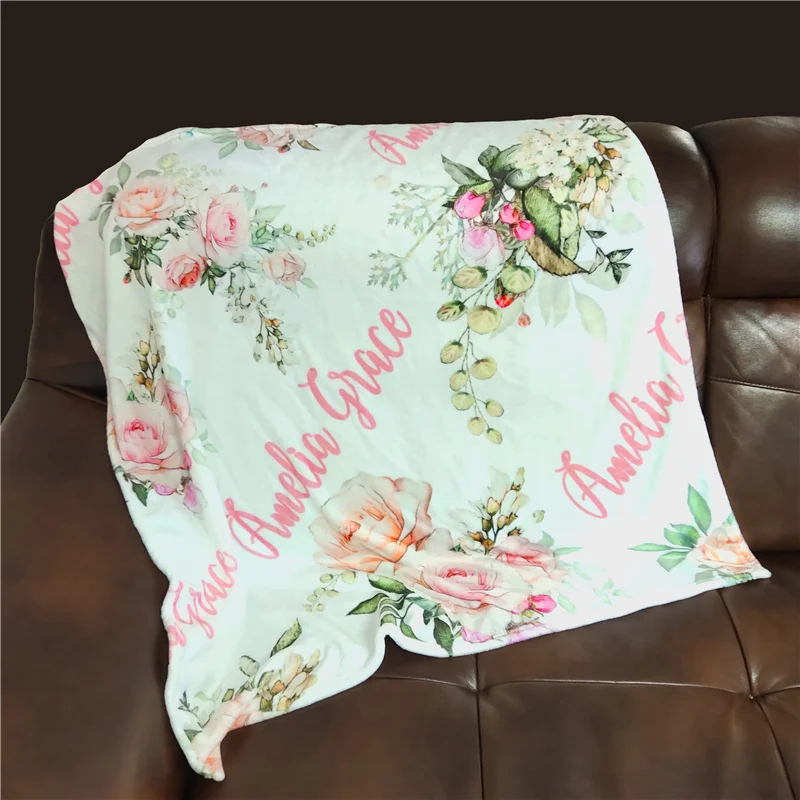 Manta para bebé, manta envolvente con nombre, manta infantil de lana de franela personalizada con nombre, regalo de cumpleaños para niños recién nacidos y niñas - imagen 5