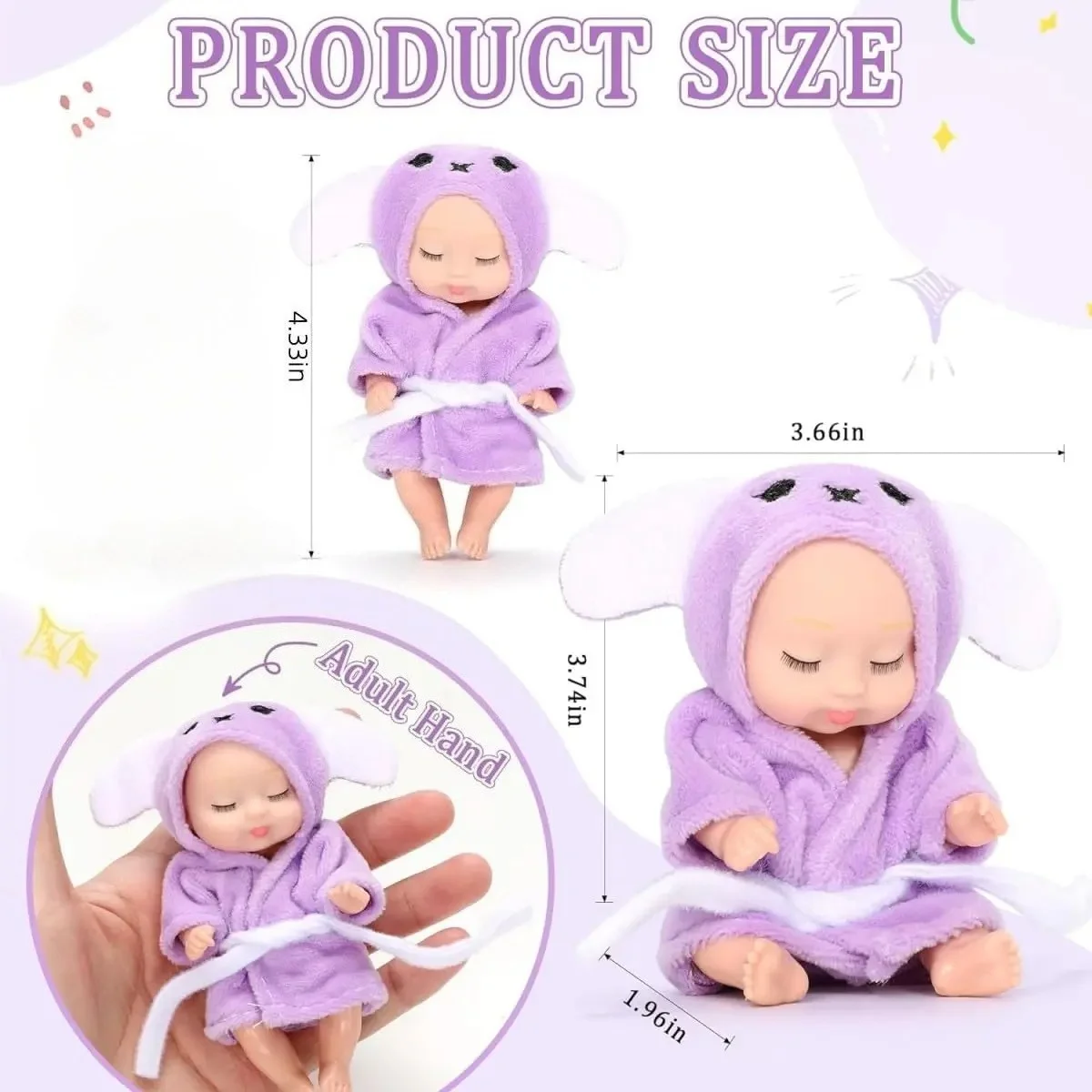 Mini muñeca bebé reborn para dormir – Set de princesa - imagen 4